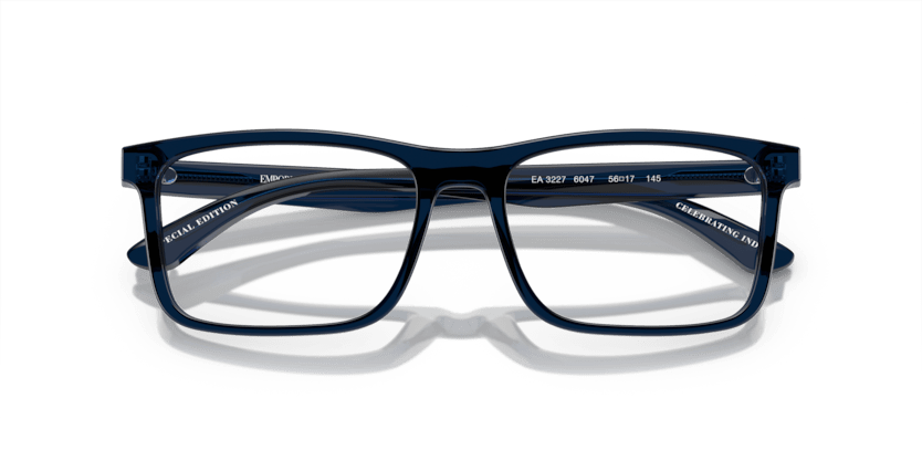 0EA3227 - Emporio Armani - Blue - (Shiny Transparent Blue 6047) - 54 - 17 - 145 MM - Ardor Eyewear 8056597968010