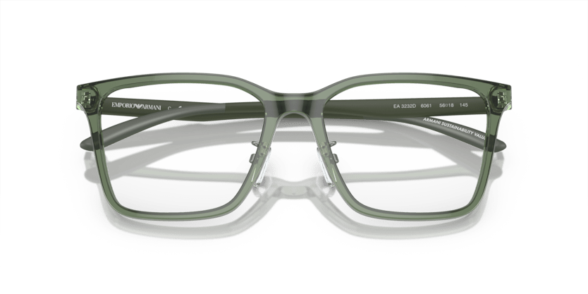 0EA3232D - Emporio Armani - Green - (Shiny Transparent Olive Green 6061) - 56 - 18 - 145 MM - Ardor Eyewear 8056597964357