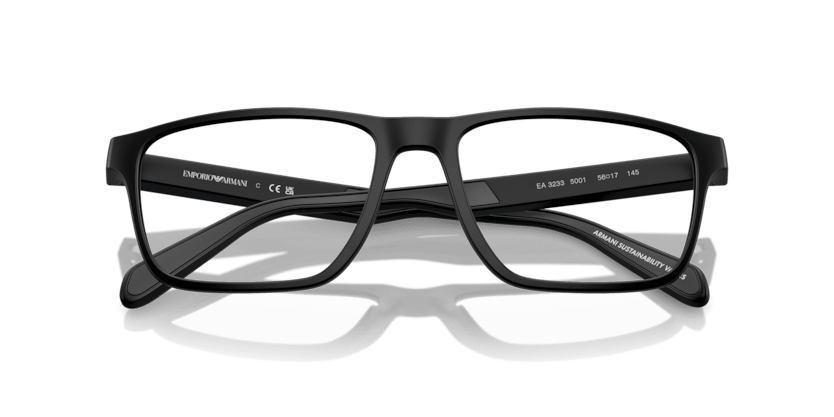 0EA3233 - Emporio Armani - Black - (Matte Black 5001) - 54 - 17 - 145 MM - Ardor Eyewear 8056262035580