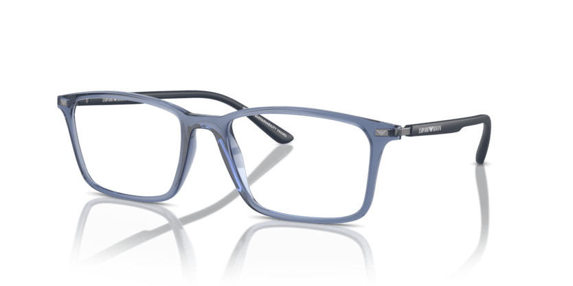 0EA3237 - Emporio Armani - Blue - (Shiny Transparent Blue 6108) - 53 - 18 - 145 MM - Ardor Eyewear 8056262035917