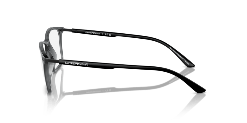 0EA3237 - Emporio Armani - Grey - (Shiny Transparent Black 6106) - 53 - 18 - 145 MM - Ardor Eyewear 8056262035870