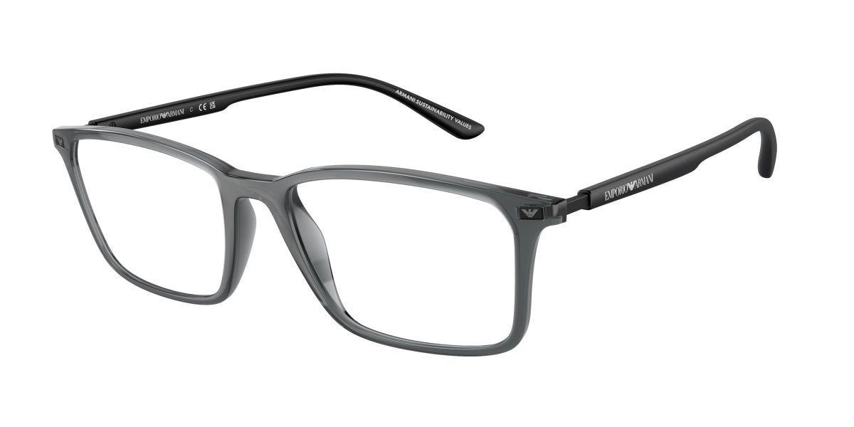 0EA3237 - Emporio Armani - Grey - (Shiny Transparent Black 6106) - 53 - 18 - 145 MM - Ardor Eyewear 8056262035870