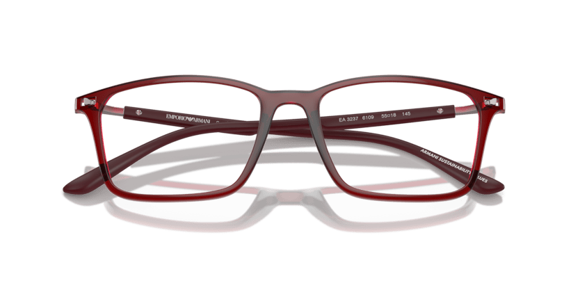 0EA3237 - Emporio Armani - Red - (Shiny Transparent Bordeaux 6109) - 53 - 18 - 145 MM - Ardor Eyewear 8056262035931