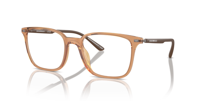 0EA3242U - Emporio Armani - Brown - (Shiny Transparent Brown 6110) - 52 - 19 - 145 MM - Ardor Eyewear 8056262036396