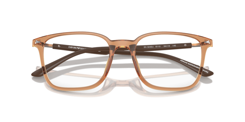 0EA3242U - Emporio Armani - Brown - (Shiny Transparent Brown 6110) - 52 - 19 - 145 MM - Ardor Eyewear 8056262036396