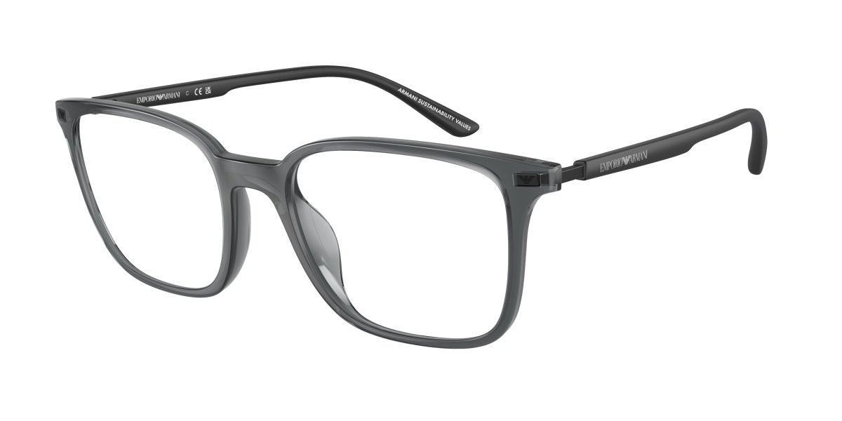 0EA3242U - Emporio Armani - Grey - (Shiny Transparent Black 6106) - 52 - 19 - 145 MM - Ardor Eyewear 8056262036310