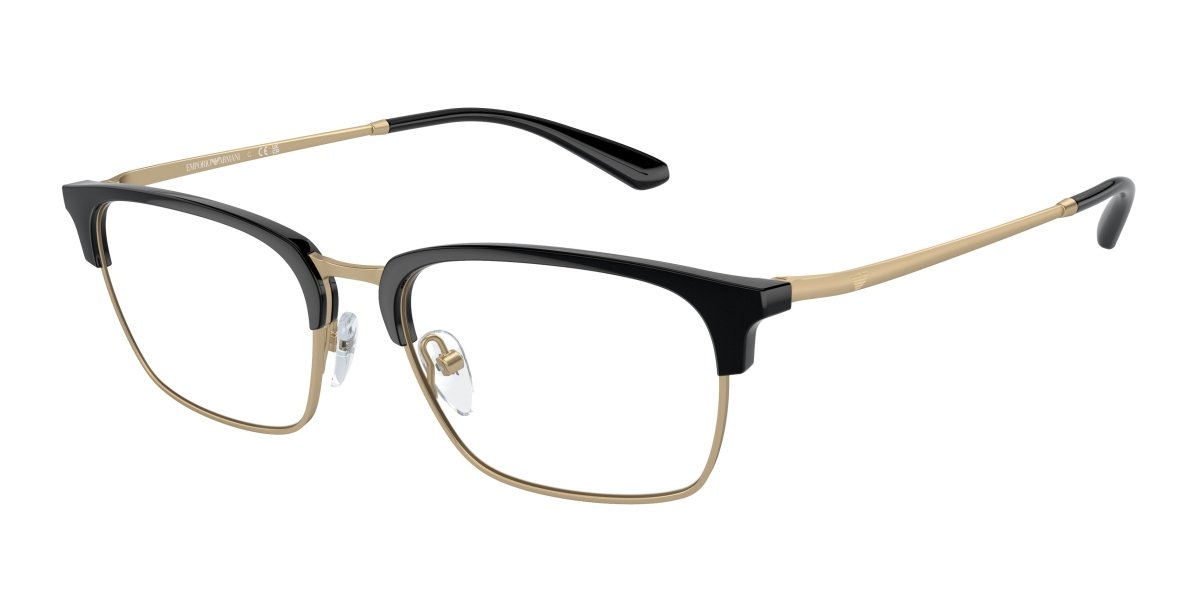 0EA3243 - Emporio Armani - Black - (Shiny Black/Matte Pale Gold 3002) - 53 - 18 - 145 MM - Ardor Eyewear 8056262039038