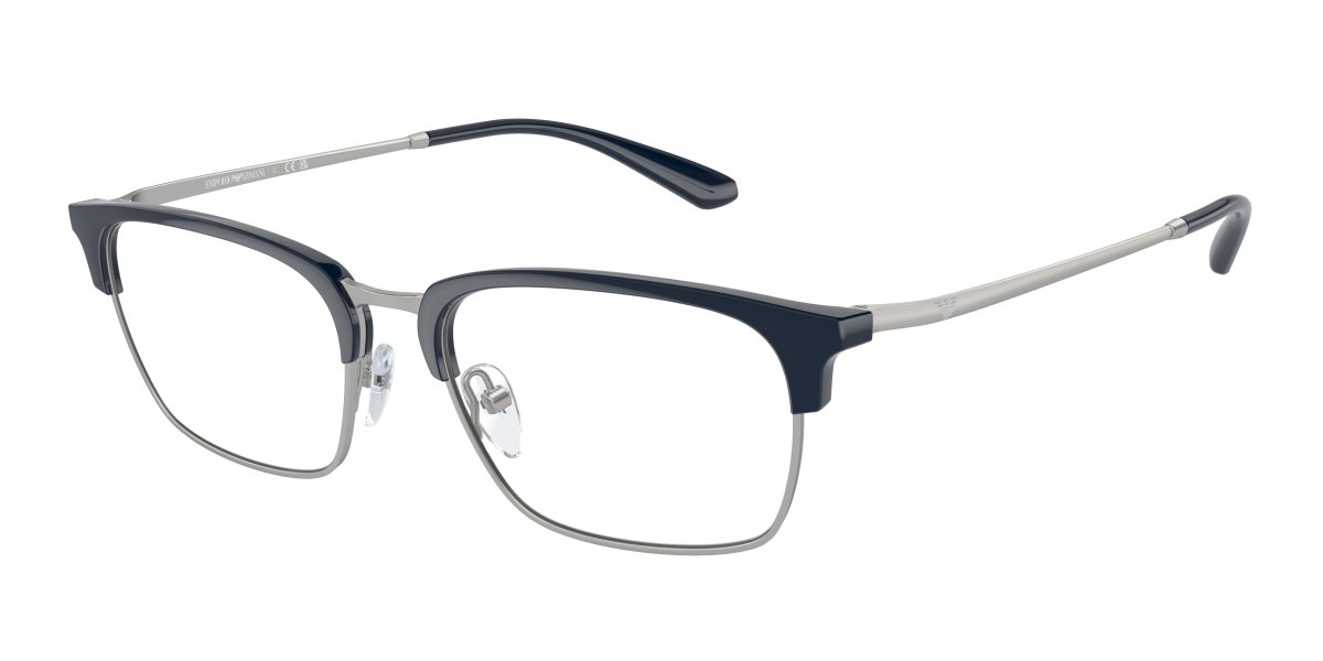 0EA3243 - Emporio Armani - Blue - (Shiny Blue/Matte Silver 3045) - 53 - 18 - 145 MM - Ardor Eyewear 8056262039076