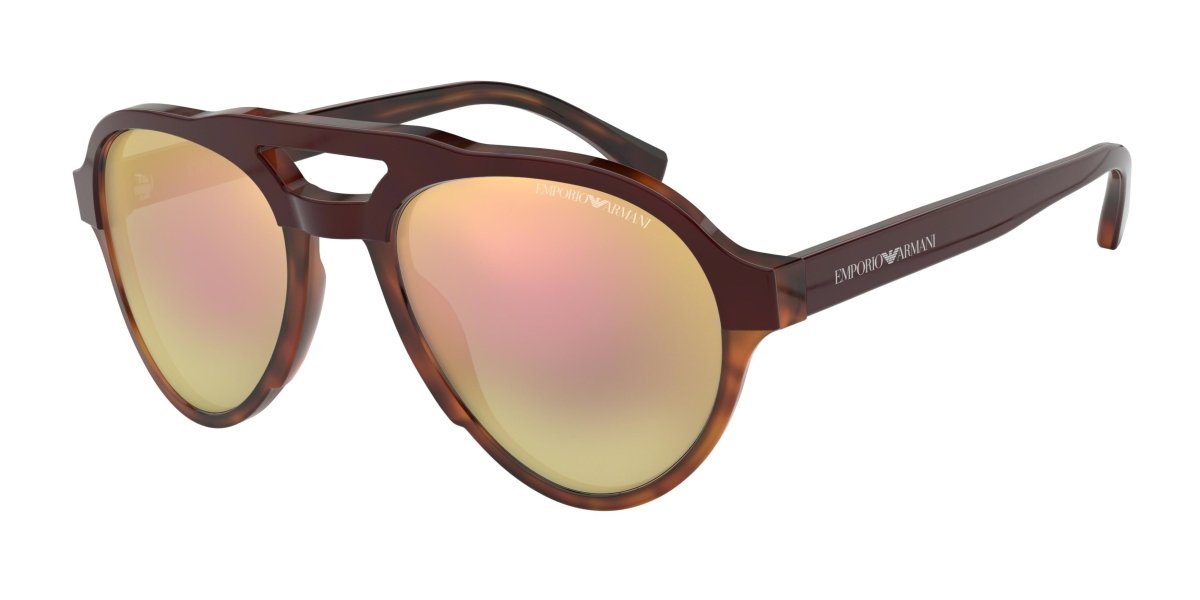 0EA4128 - Emporio Armani - (Bordeaux On Honey Havana) Grey Mirror Rose Gold - 54 - 21 - 140 MM - Ardor Eyewear 8056597008730