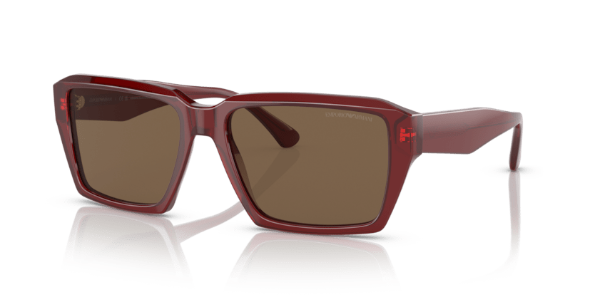 0EA4186 - Emporio Armani - (Shiny Transparent Red) Dark Brown - 58 - 17 - 145 MM - Ardor Eyewear 8056597765183