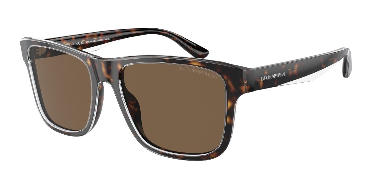 0EA4208 - Emporio Armani - (Shiny Havana/Top Crystal) Dark Brown - 56 - 18 - 145 MM - Ardor Eyewear 8056597948173