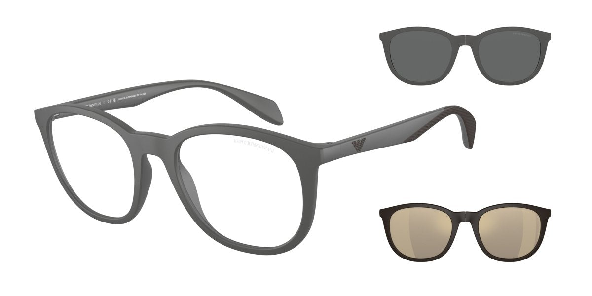 0EA4211 - Emporio Armani - (Matte Grey) Clear - 52 - 20 - 145 MM - Ardor Eyewear 8056597947534