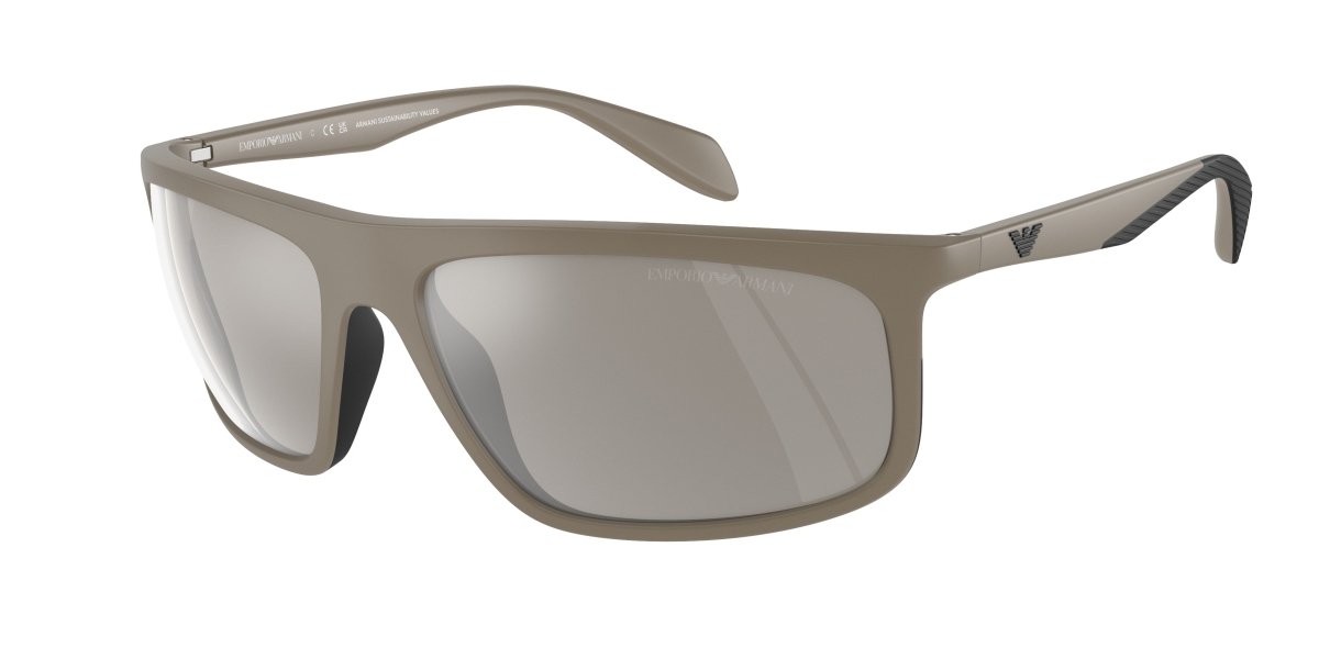 0EA4212U - Emporio Armani - (Matte Mud/Rubber Black) Light Grey Mirror Silver - 64 - 17 - 130 MM - Ardor Eyewear 8056597946452