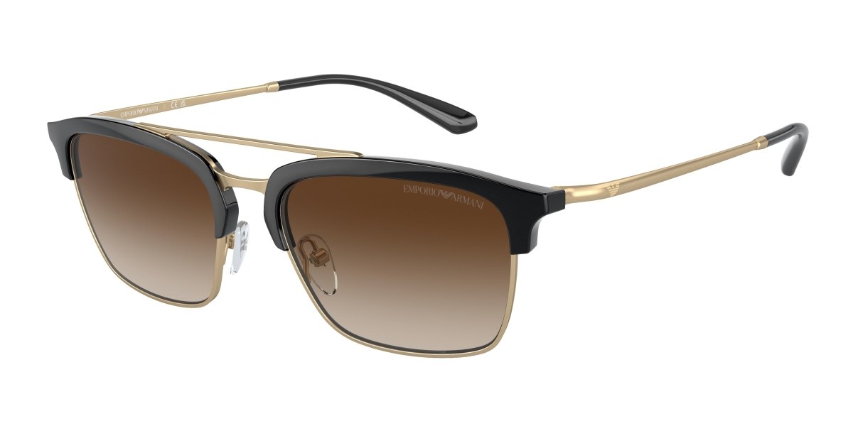 0EA4228 - Emporio Armani - (Shiny Black/Matte Pale Gold) Gradient Brown - 55 - 18 - 145 MM - Ardor Eyewear 8056262038987