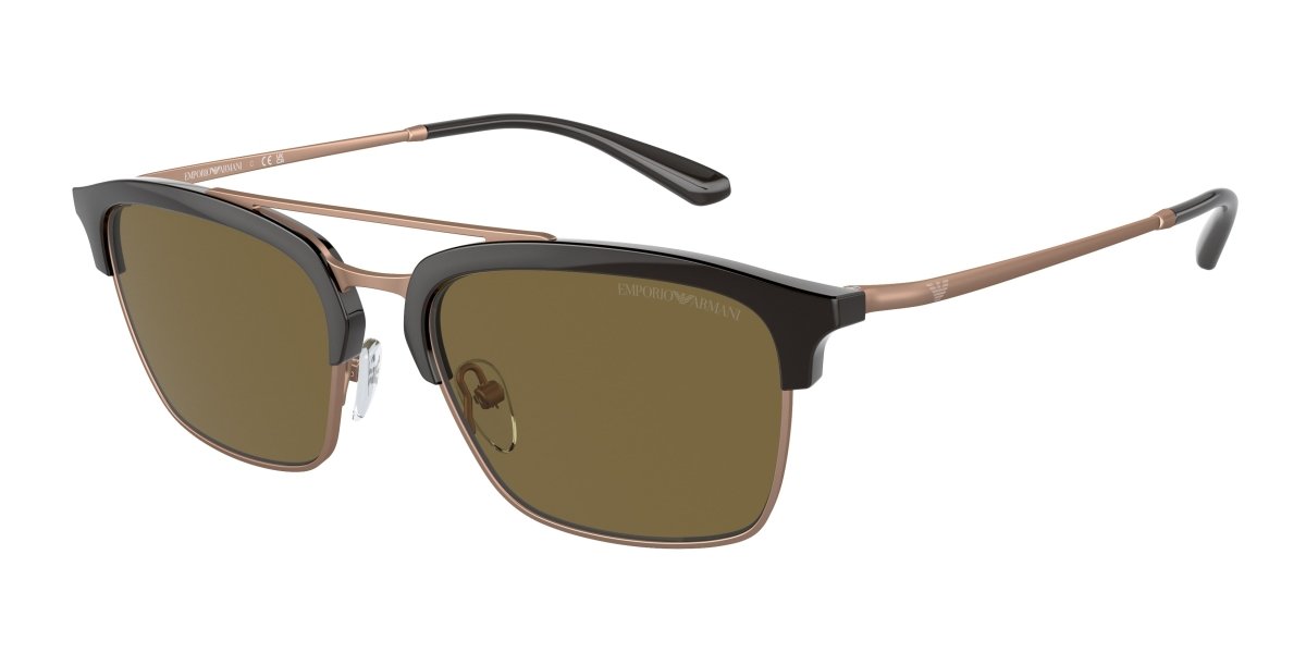 0EA4228 - Emporio Armani - (Shiny Brown/Matte Pink Gold) Dark Brown - 55 - 18 - 145 MM - Ardor Eyewear 8056262039014