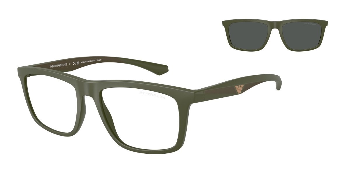 0EA4235 - Emporio Armani - (Matte Green) Clear - 53 - 18 - 145 MM - Ardor Eyewear 8056262234815