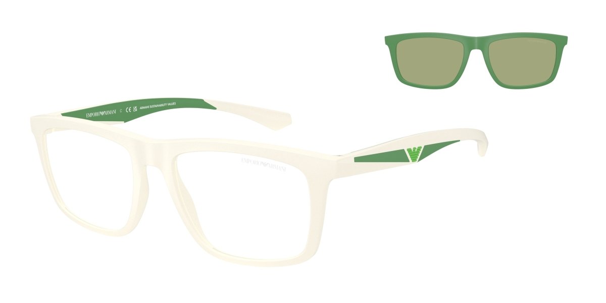 0EA4235 - Emporio Armani - (Matte White) Clear - 53 - 18 - 145 MM - Ardor Eyewear 8056262234877