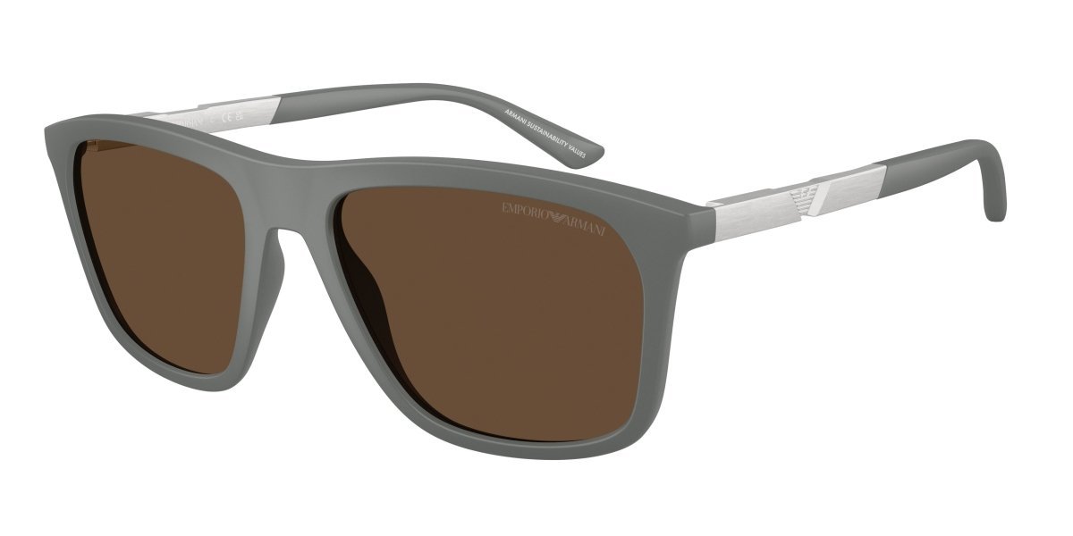 0EA4237 - Emporio Armani - (Matte Grey) Dark Brown - 57 - 18 - 145 MM - Ardor Eyewear 8056262236604