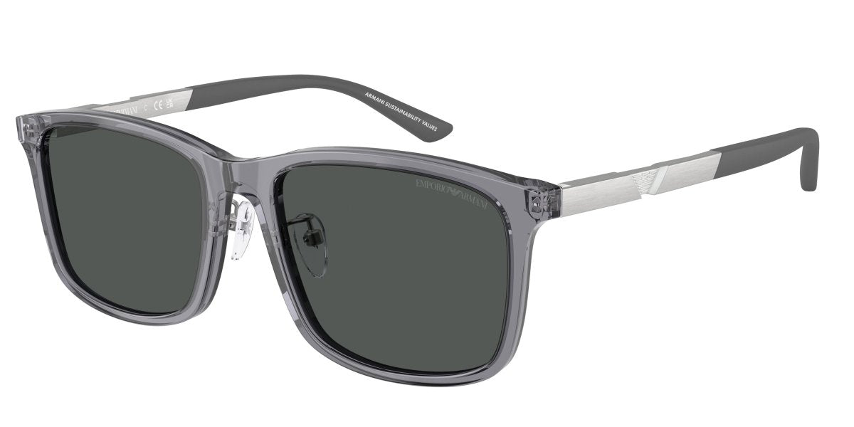 0EA4241D - Emporio Armani - (Shiny Transparent Grey) Dark Grey - 57 - 19 - 145 MM - Ardor Eyewear 8056262345146