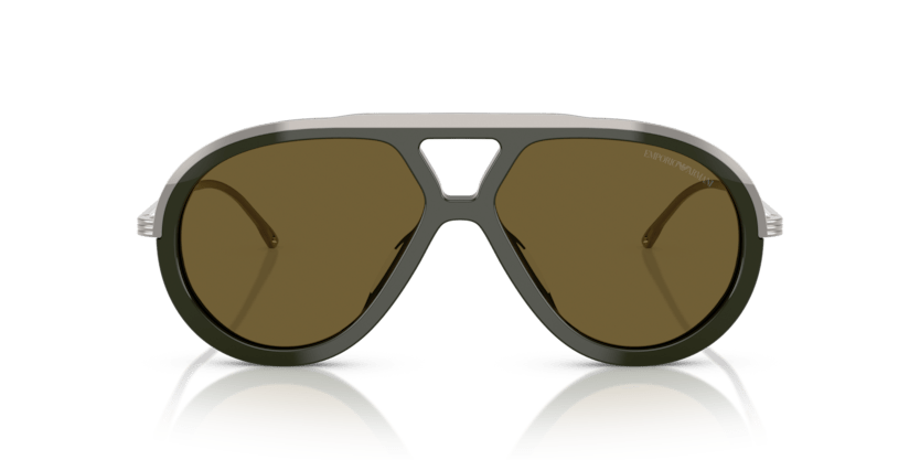 0EA4242U - Emporio Armani - (Shiny Olive Green) Dark Brown - 56 - 14 - 145 MM - Ardor Eyewear 8056262302323