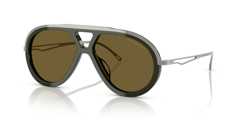 0EA4242U - Emporio Armani - (Shiny Olive Green) Dark Brown - 56 - 14 - 145 MM - Ardor Eyewear 8056262302323