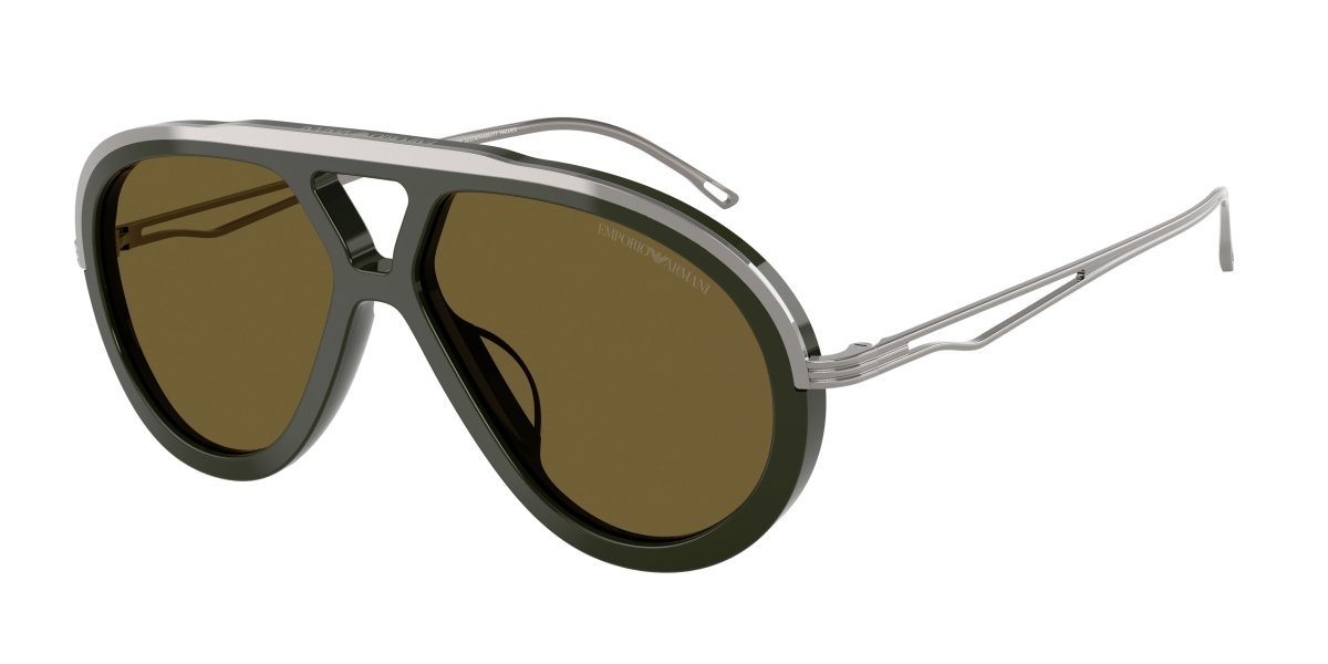 0EA4242U - Emporio Armani - (Shiny Olive Green) Dark Brown - 56 - 14 - 145 MM - Ardor Eyewear 8056262302323