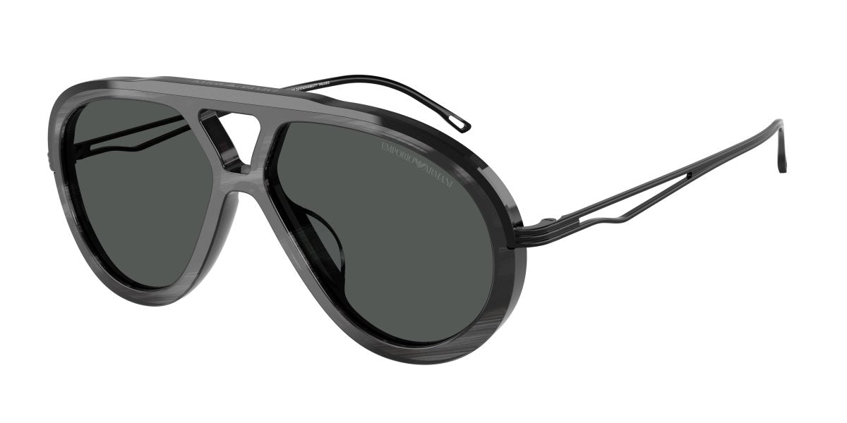 0EA4242U - Emporio Armani - (Shiny Striped Grey) Dark Grey - 56 - 14 - 145 MM - Ardor Eyewear 8056262302279