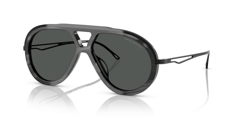 0EA4242U - Emporio Armani - (Shiny Striped Grey) Dark Grey - 56 - 14 - 145 MM - Ardor Eyewear 8056262302279