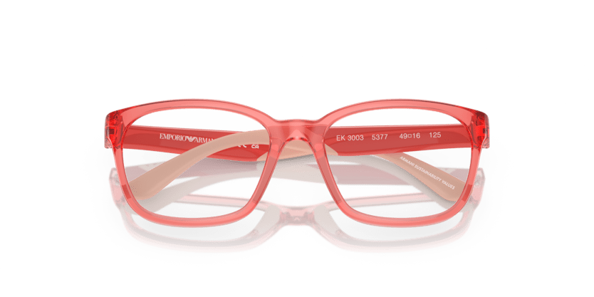 0EK3003 - Emporio Armani Kids - Pink - (Shiny Transparent Coral 5377) - 49 - 16 - 125 MM - Ardor Eyewear 8056597822213