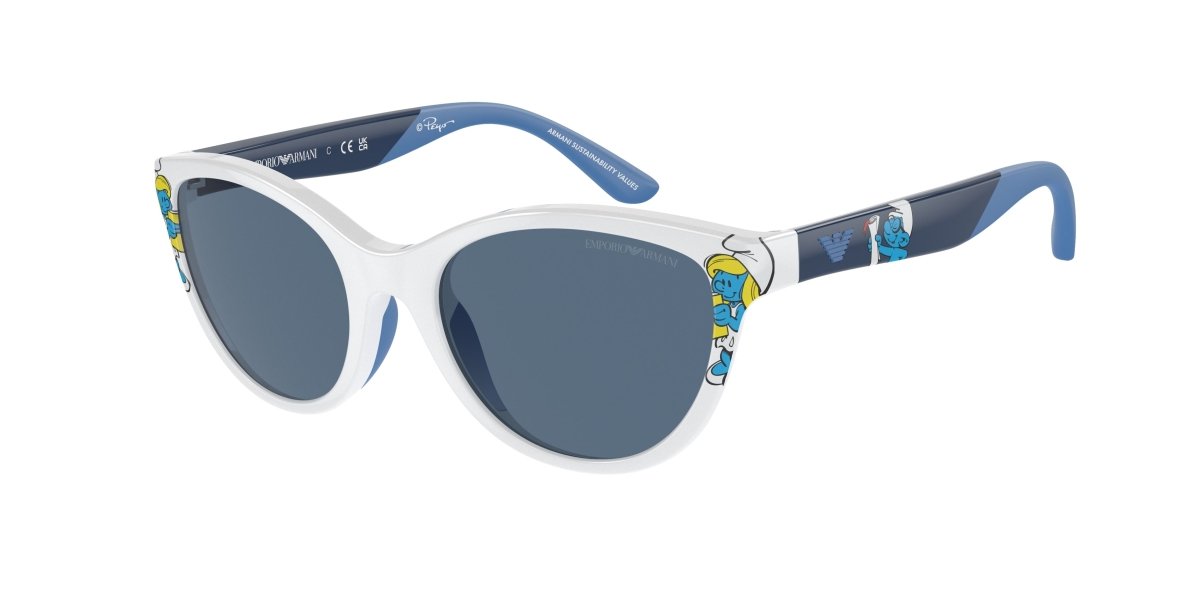 0EK4003 - Emporio Armani Kids - (Shiny White) Dark Blue - 48 - 17 - 125 MM - Ardor Eyewear 8056597889957