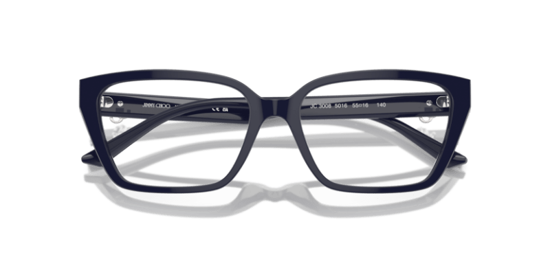 Polished Black - 0JC3008 8056262029794 Jimmy Choo Eyeglasses Woman Cat Eye