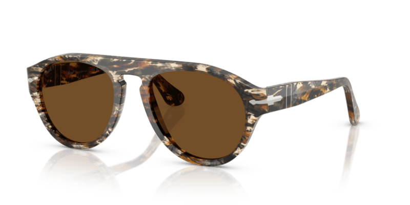 Amber Brown/Pirate Black - 0PO3370S 8056262355848 Persol Sunglasses Unisex Pilot