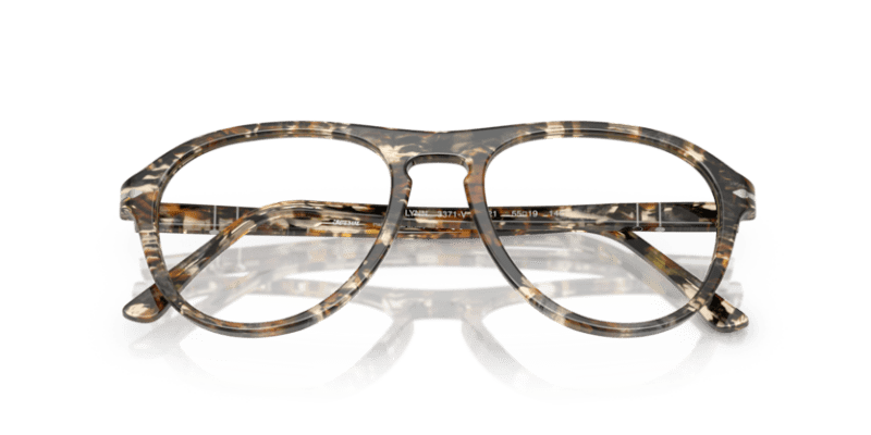 Amber Brown/Pirate Black - 0PO3371V 8056262357613 Persol Eyeglasses Unisex Pilot