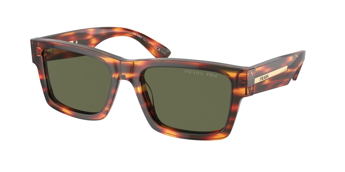 0PR 25ZS - Prada - (Striped Briar Tortoise) Green Polarized - 53 - 18 - 140 MM - Ardor Eyewear 8056262085042