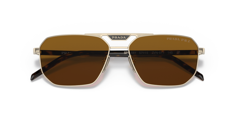 0PR 58YS - Prada - Frame: Gold - (Pale Gold ZVN5Y1) - Lens: Polar Dark Brown Polarized - 57 MM - Ardor Eyewear