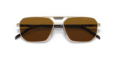 0PR 58YS - Prada - Frame: Gold - (Pale Gold ZVN5Y1) - Lens: Polar Dark Brown Polarized - 57 MM - Ardor Eyewear