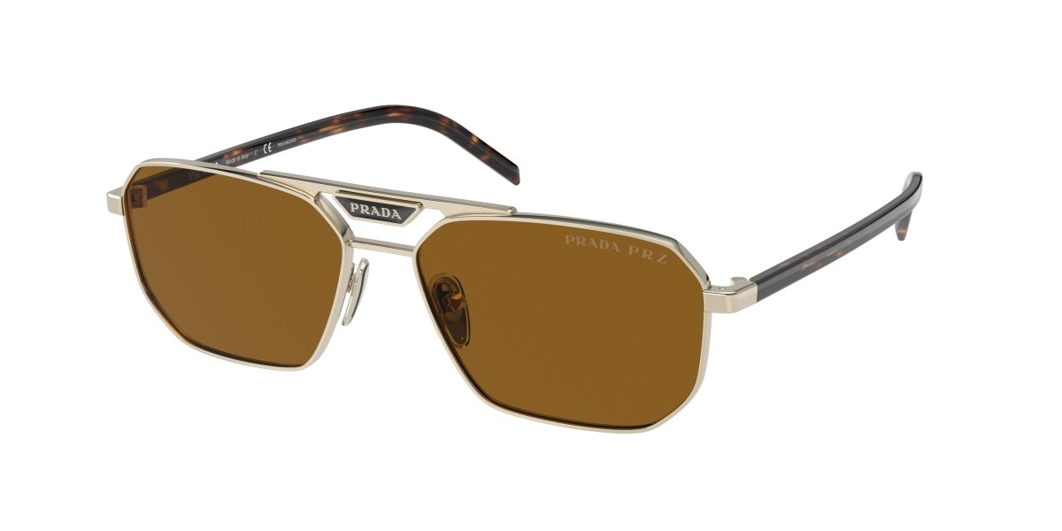 0PR 58YS - Prada - Frame: Gold - (Pale Gold ZVN5Y1) - Lens: Polar Dark Brown Polarized - 57 MM - Ardor Eyewear