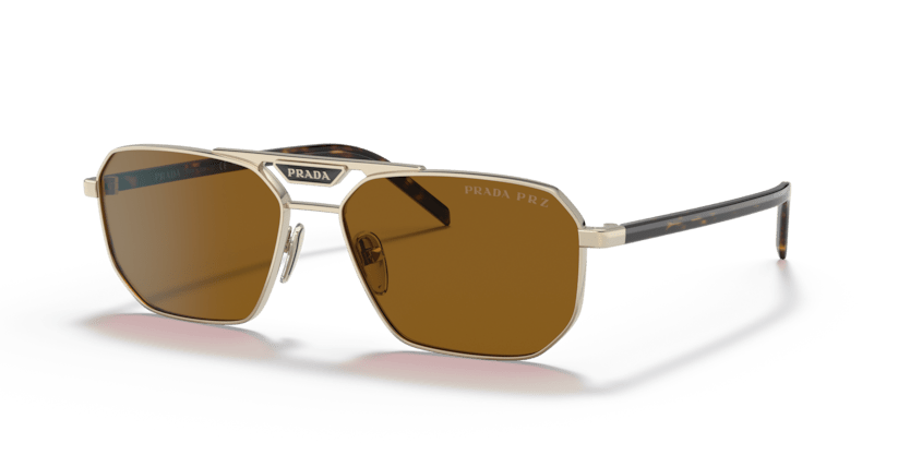 0PR 58YS - Prada - Frame: Gold - (Pale Gold ZVN5Y1) - Lens: Polar Dark Brown Polarized - 57 MM - Ardor Eyewear