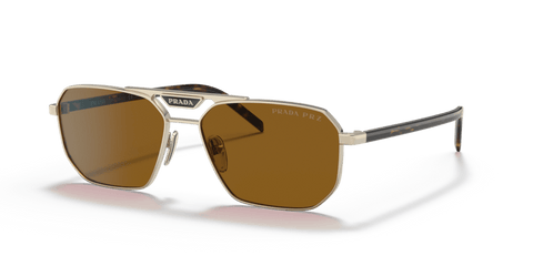 0PR 58YS - Prada - Frame: Gold - (Pale Gold ZVN5Y1) - Lens: Polar Dark Brown Polarized - 57 MM - Ardor Eyewear