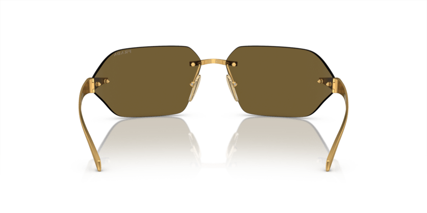 0PR A55S - Prada - (Satin Yellow Gold) Dark Brown - 71 - 14 - 115 MM - Ardor Eyewear 8056597958486