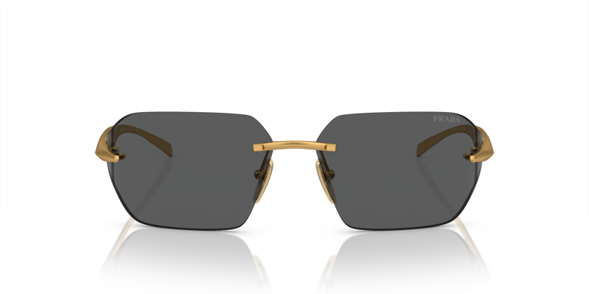 0PR A55S - Prada - (Satin Yellow Gold) Dark Grey - 71 - 14 - 115 MM - Ardor Eyewear 8056597958479