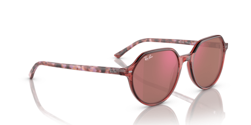 Transparent Pink - 0RB2195 8056597780940 Ray-Ban Sunglasses Unisex Square
