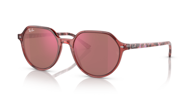 Transparent Pink - 0RB2195 8056597780940 Ray-Ban Sunglasses Unisex Square