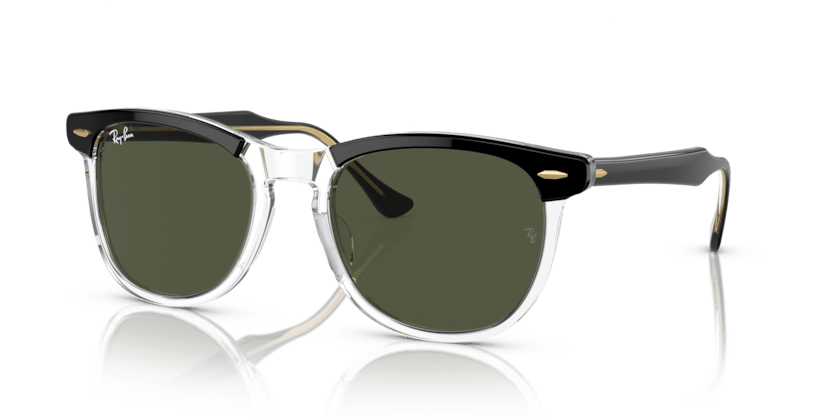 0RB2398 - Ray - Ban - Frame: Black - (Black On Transparent 129431) - Lens: Green - 53 MM - Ardor Eyewear