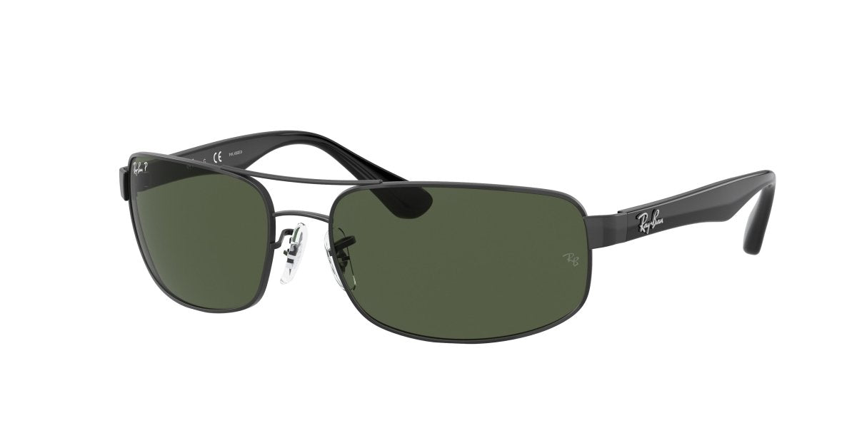 0RB3445 - Ray - Ban - Frame: Black - (Black 002/58) - Lens: G - 15 Green Polarized - 61 MM - Ardor Eyewear