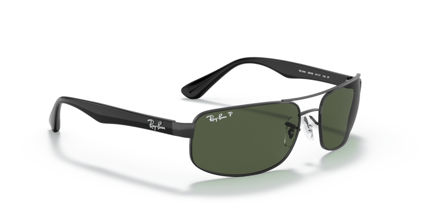 0RB3445 - Ray - Ban - Frame: Black - (Black 002/58) - Lens: G - 15 Green Polarized - 61 MM - Ardor Eyewear