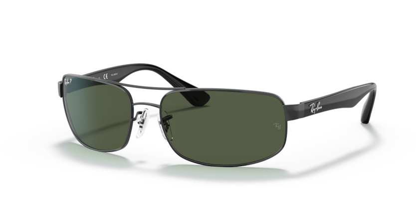 0RB3445 - Ray - Ban - Frame: Black - (Black 002/58) - Lens: G - 15 Green Polarized - 61 MM - Ardor Eyewear