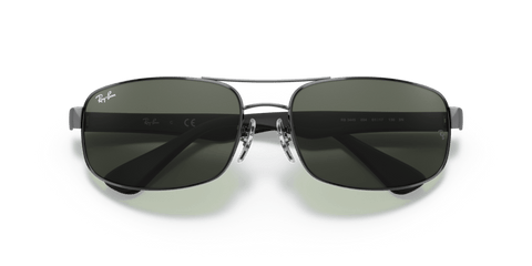 0RB3445 - Ray - Ban - Frame: Grey - (Gunmetal 004) - Lens: Green Classic G - 15 - 61 MM - Ardor Eyewear