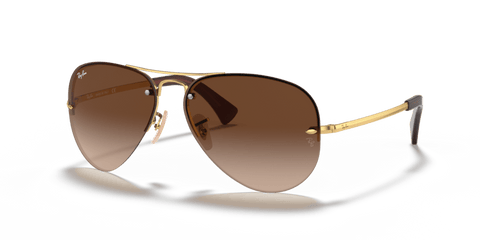 0RB3449 - Ray - Ban - Frame: Gold - (Arista Gold 001/13) - Lens: Brown Gradient - 59 MM - Ardor Eyewear