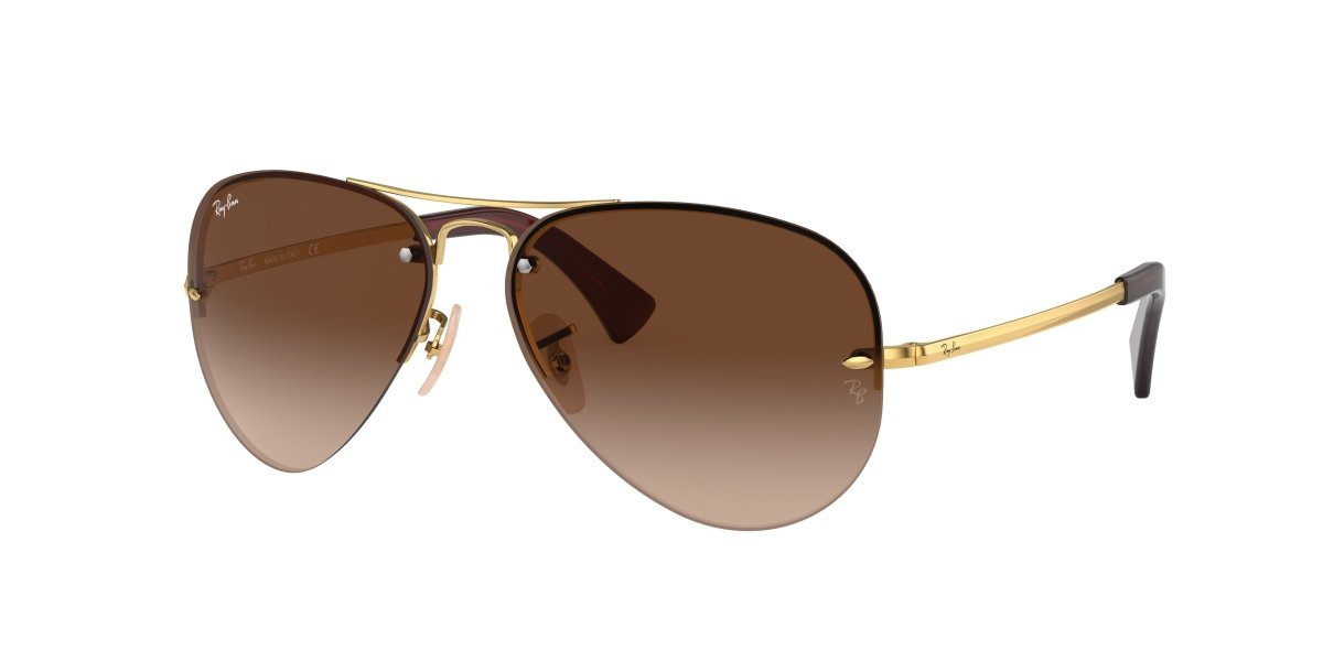 0RB3449 - Ray - Ban - Frame: Gold - (Arista Gold 001/13) - Lens: Brown Gradient - 59 MM - Ardor Eyewear